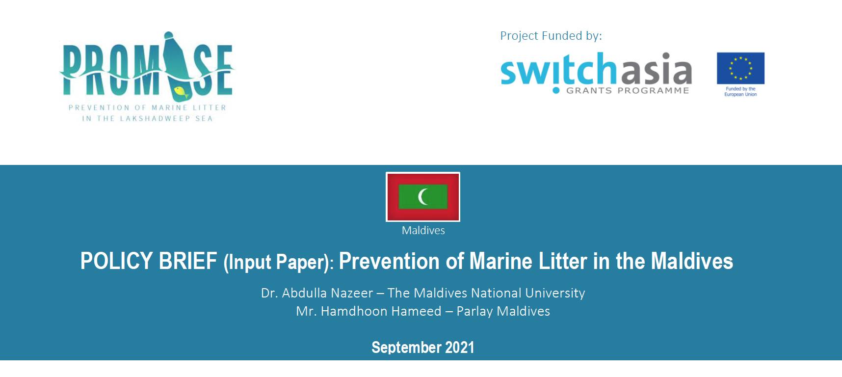 Prevention of Marine Litter in the Maldives