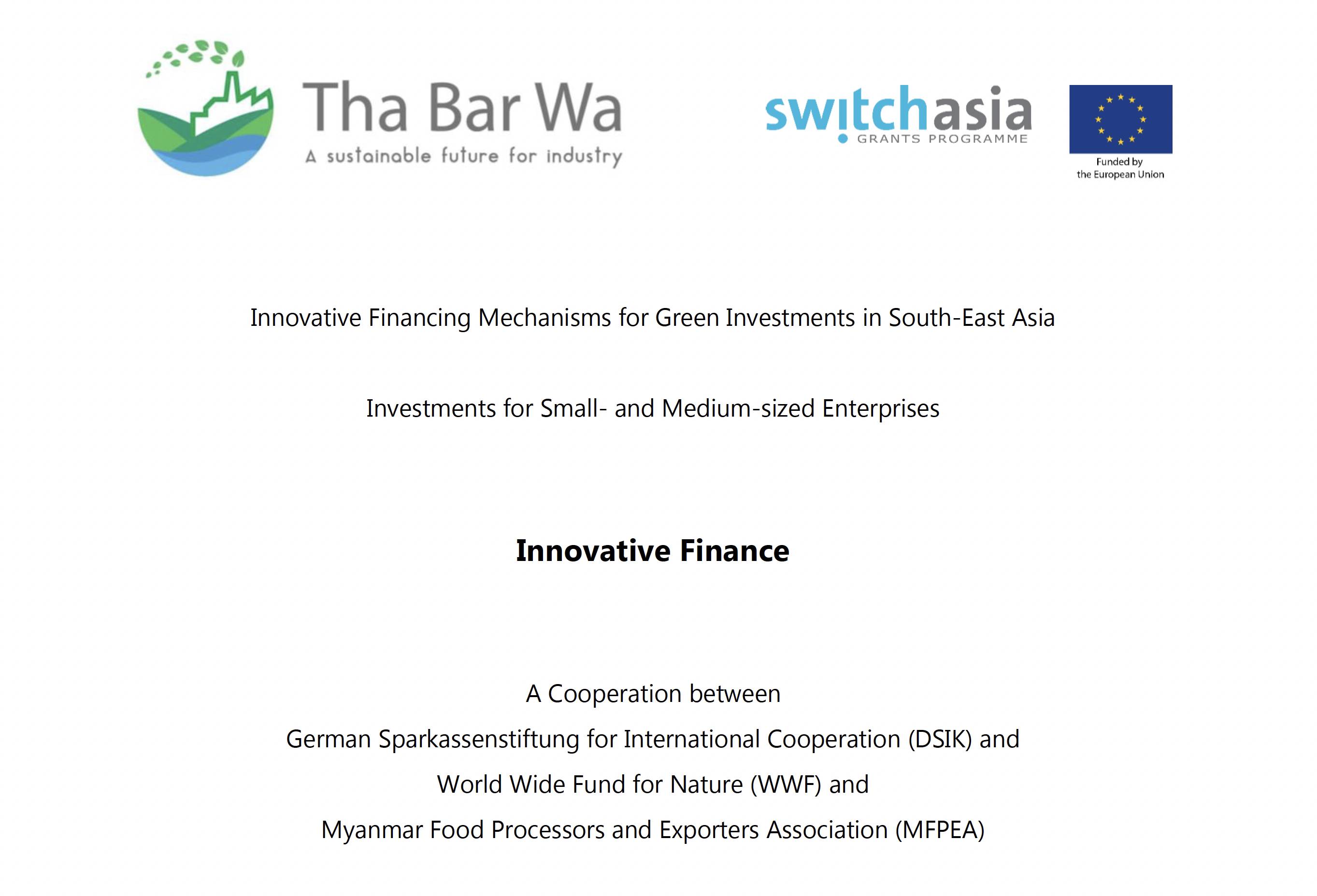 Innovative Financing Mechanisms for Green Investments in South-East Asia