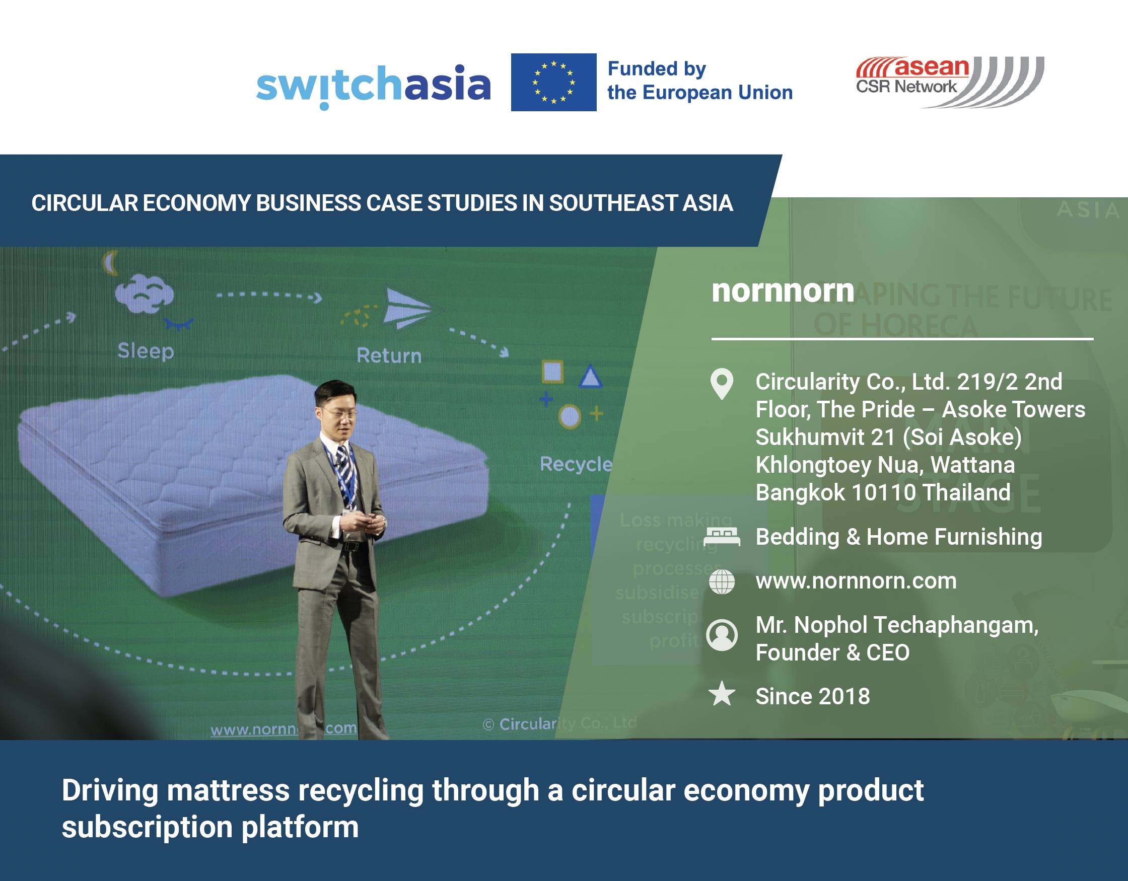 Driving mattress recycling through a circular economy product subscription platform