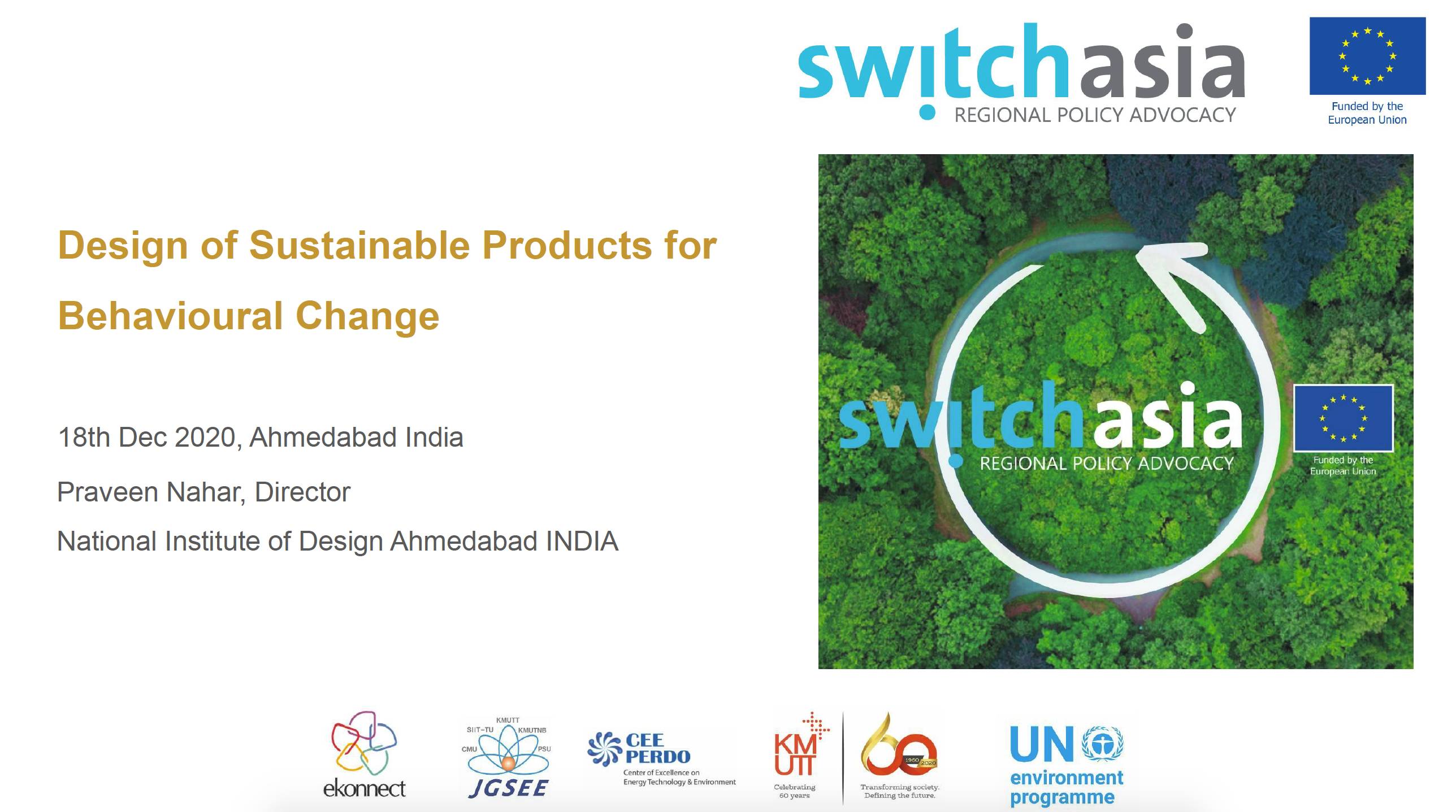 Design of Sustainable Products for Behavioural Change