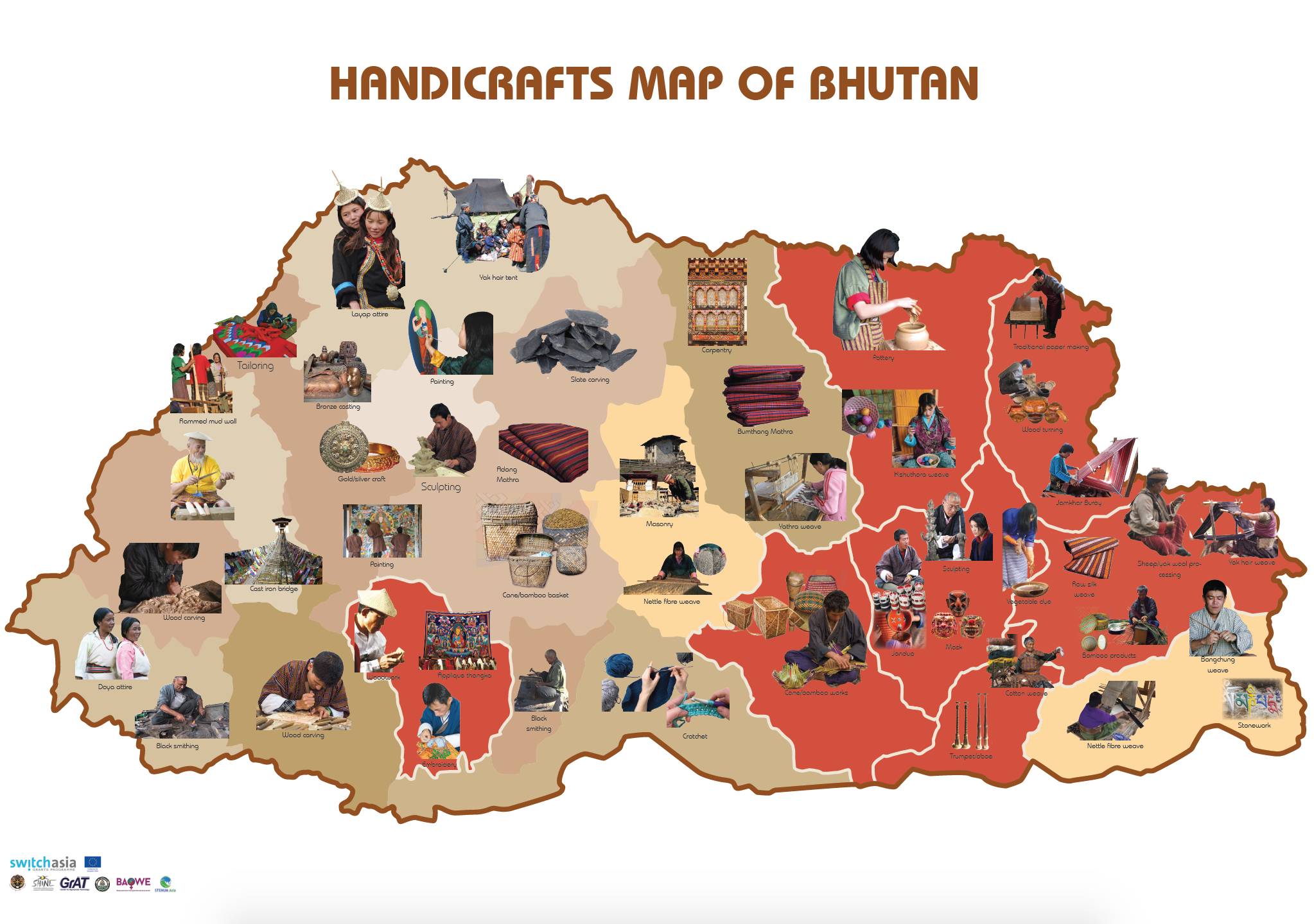 Bhutan Handicrafts Map