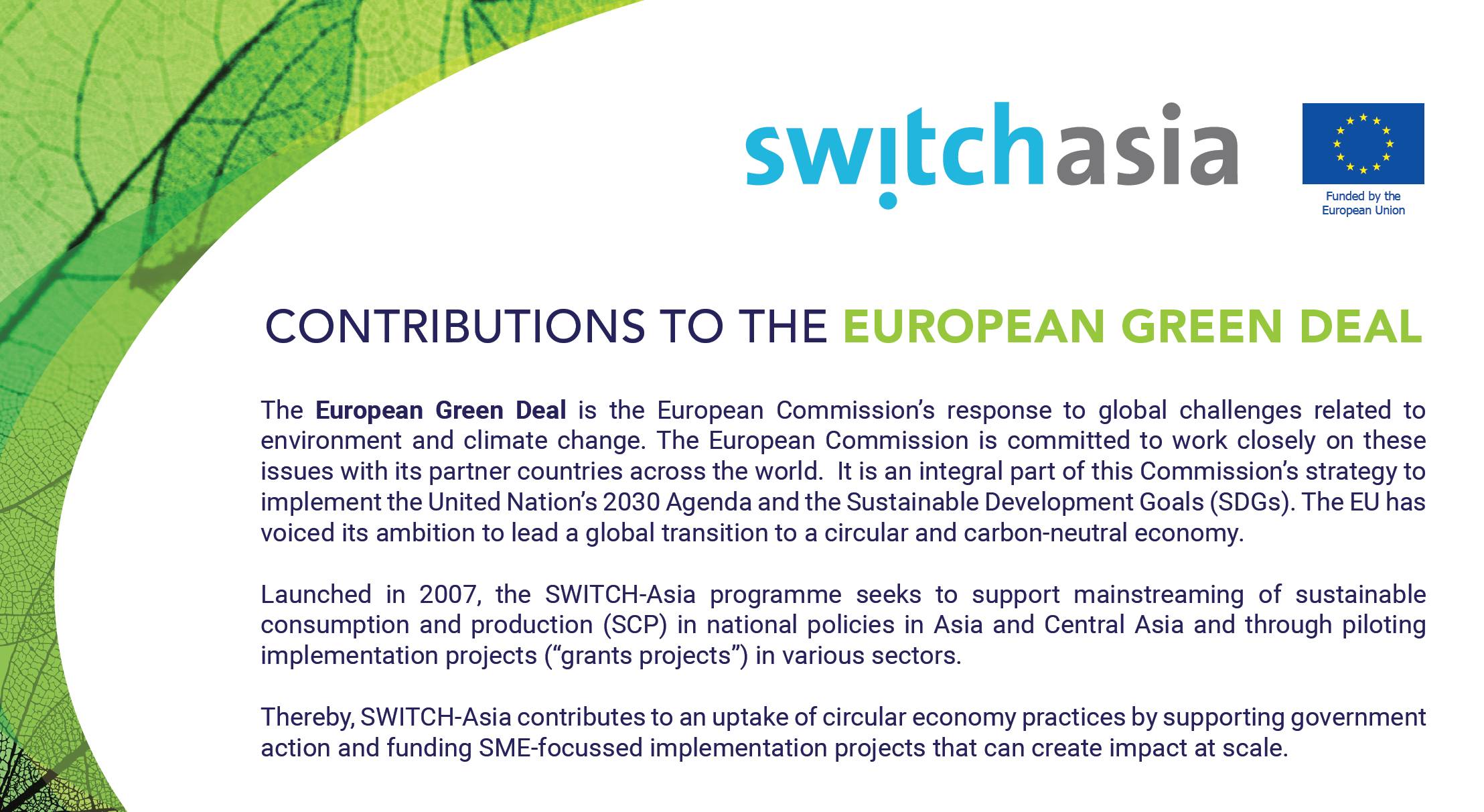 SWITCH-Asia Contributions to the EU Green Deal