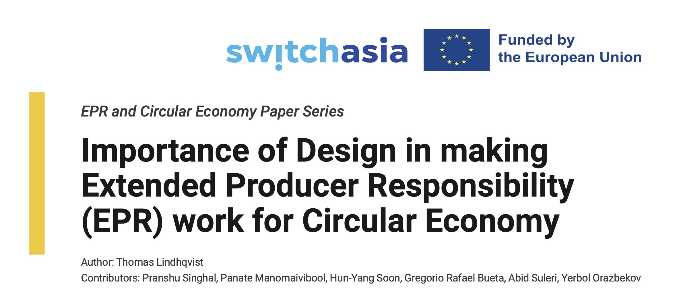 Importance of Design in making Extended Producer Responsibility (EPR) work for Circular Economy