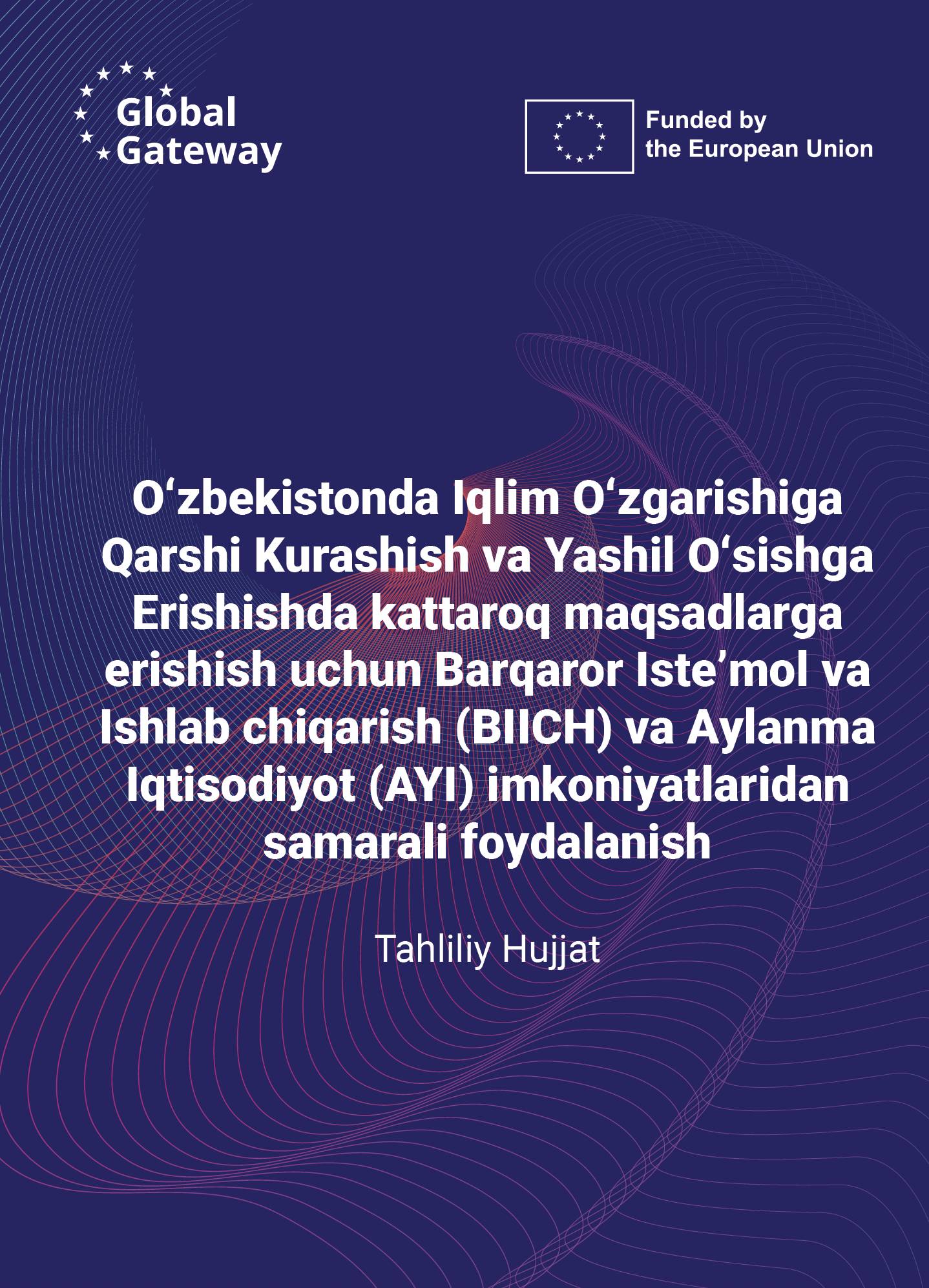Oʻzbekistonda Iqlim Oʻzgarishiga Qarshi Kurashish va Yashil Oʻsishga Erishishda kattaroq maqsadlarga erishish uchun Barqaror Isteʼmol va Ishlab chiqarish (BIICH) va Aylanma Iqtisodiyot (AYI) imkoniyatlaridan samarali foydalanish