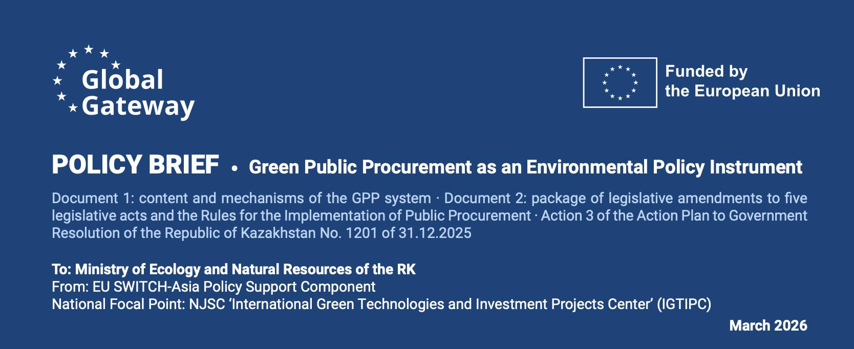 Green Public Procurement as an Environmental Policy Instrument for Kazakahstan